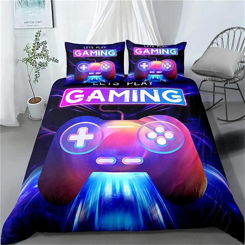 Игровой постельный комплект Игровое покрывало 135 Для взрослых Детей Мягкая микрофибра Современное покрывало с геймпадом Декоративное с наволочкой