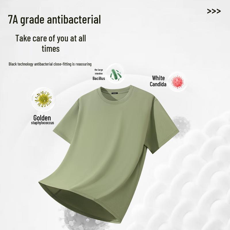 MINISO Мужская летняя дышащая футболка с коротким рукавом, антибактериальная, 7A
