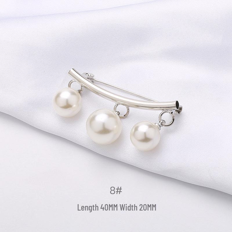 Элегантная брошь-булавка с жемчужной пряжкой для женских кардиганов и воротников