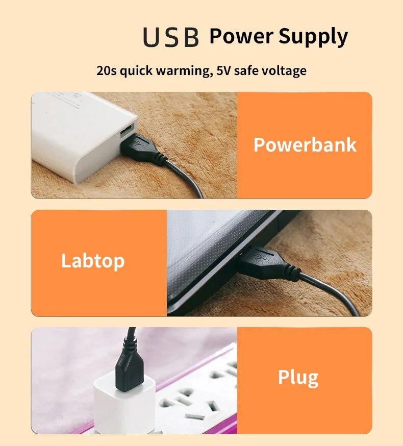 5V USB Обогревающее одеяло Зимнее Портативный дизайн Фланель Шерпа Материалы Безопасное напряжение Электрическое одеяло с подогревом