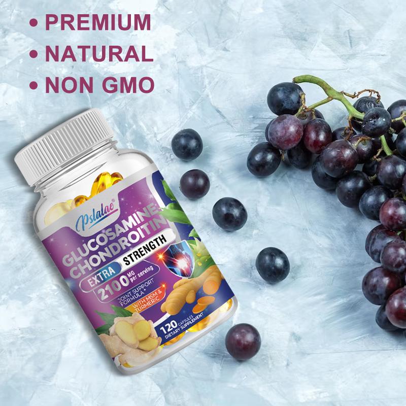 GLUCOSAMINE CHONDROITIN - Contains MSM and Turmeric to support potent antioxidants and healthy inflammatory response, Non-GMO, 120 Capsules.