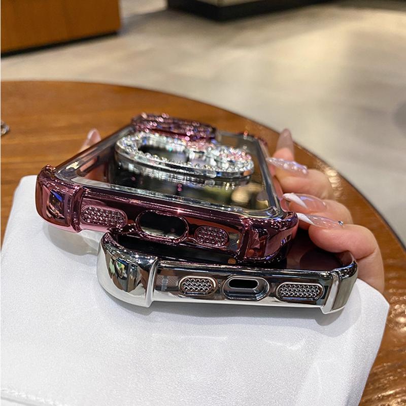 3D Kitty Mirror Electroplate Shockproof Phone Case for Samsung Galaxy A17 A55 A35 A15 A05 A24 A54 A14 A13 A52 A51 With Bracelet