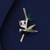 New Chinese Panda Brooch For Men And Women, High-End Anti-Light Bamboo Pin, Cute Creative Animal Corsage Clothes Decoration