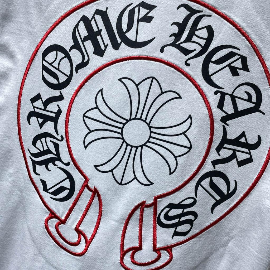 8241 CHROME HEARTS Лето 2026 Новая Высококачественная Хлопковая Круглый Вырез Свободная Большого Размера Мужская и Женская Футболка Футболка для Пары