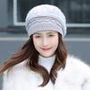 Hat Women's Winter Warm Hat Outdoor Knitted Hat with Thick Velvet Beret Korean Version Hat