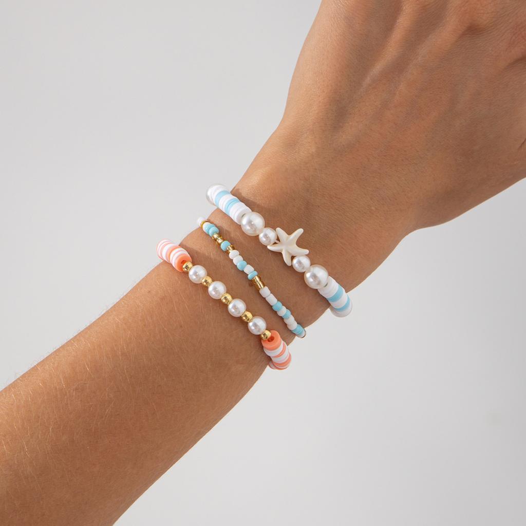 Богемный Красочный Браслет из Бисера с Морской Звездой, Многослойный, Наборный, Тема Океана, Ювелирное Изделие для Женщин, Девушек, Подарок