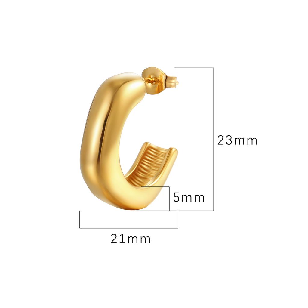 Квадратные серьги из нержавеющей стали нестандартной формы, трендовые модные литьевые женские серьги из титановой стали 18 карат
