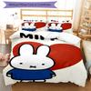 3pcs Miffy2 Design Cover Set - HD Printed Bedding with 1 Cover and 2 Pillowcases - Perfect for Home and Dorm Decor