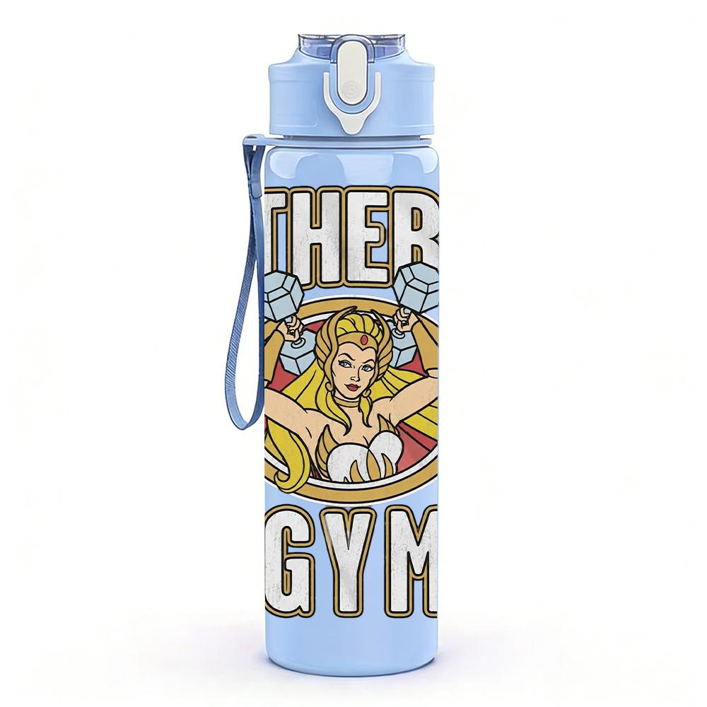 1PC Etheria Gym Vintage Skull Circular Logo Print 750ml Portable Sports Water Bottle Leakproof Gym Outdoor Travel Drink Cup