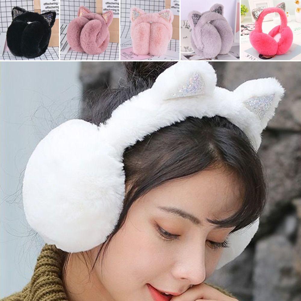 Muffs Lovely Folding Frostproof Soft Plush Cartoon Earmuffs Warm Headband Ear Protectors Earflaps