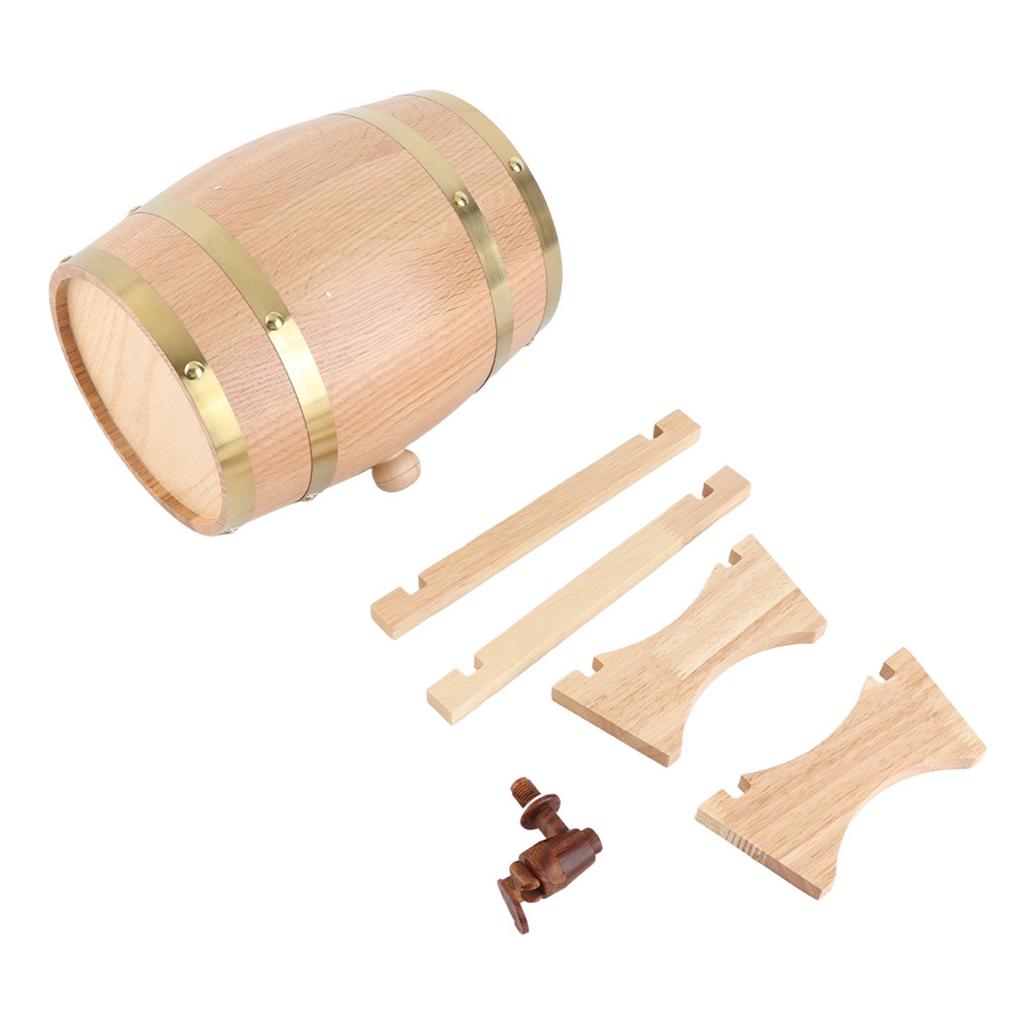 3L Vintage Wood Oak Timber Wine Barrel Dispenser for Whiskey Bourbon Tequila