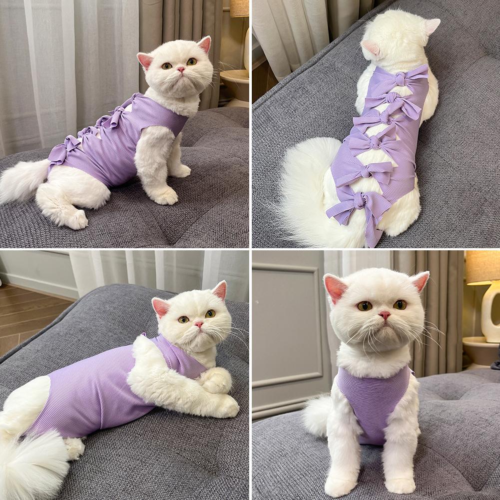 Pet Cat Weaning Clothes Sterilization Jumpsuit Anti-licking Surgery Recovery Care Suit for Cat Puppy Kitten
