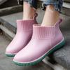 Fashion Fashion women's rain shoes low top waterproof shoes  non-slip thick soled rain boots for women