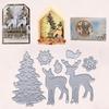 Christmas Tree Fawn and Snowflake Art Pattern Scrapbooking Metal Cutting Dies Stencils for DIY Album Paper Card Decor