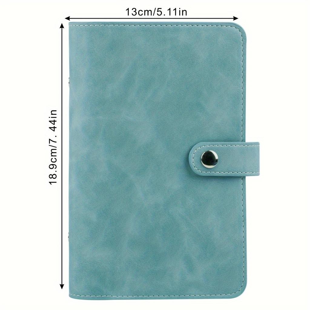 A6 Artificial Leather Button Closure Binder with Cash Envelope Pocket and Replacement Storage Bag, Perfect for Budgeting and Savings in Daily Life