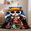 One Piece Anime Puzzle Print Blanket Warm Comfortable Flannel Cover For Bedrooms, Sofas, Beds, Chairs LXR167