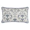 Coussin - Bleu - 50 X 10 X 30 Cm - Design Néoclassique - Polyester Velours
