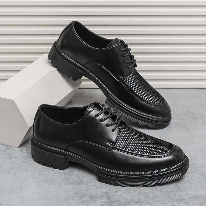 Fashion Men Shoes New Summer Derby Shoes Thick Soles Non-slip Comfortable Fashion Leather Shoes American Busines Travel Shoes Size 38-46