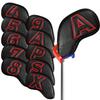 Golf Iron Covers Set Strong Magnetic Closure Value 10 Pack, Double Side Number Synthetic Leather Deluxe Club Headcover