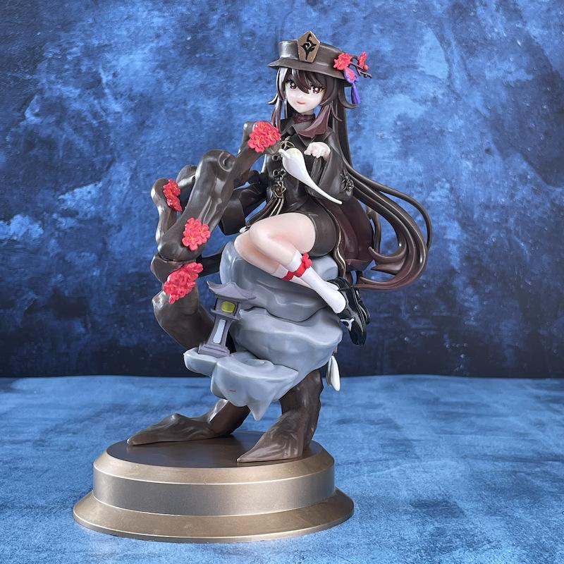 Genshin Impact 27cm Pvc Anime Figure Nilu and 23cm Hu Tao Figure Doll Action Figure Collectible Toy Desktop Decoration Gifts