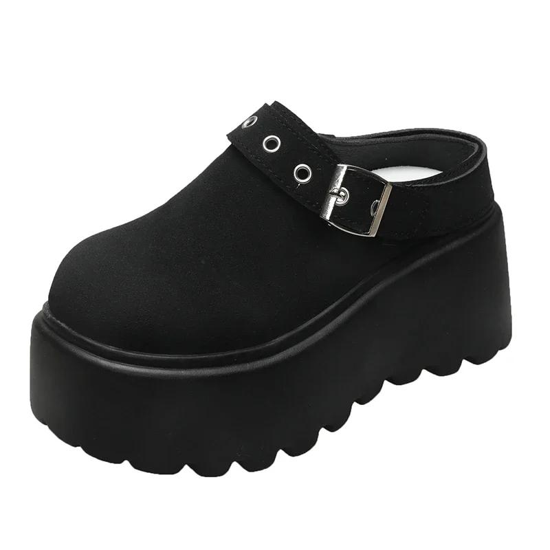 Модные женские шлепанцы-паки 8 см, платформа, балетки, бостонские клоги, сандалии, весенняя мода, уличные слипоны, пляжные сандалии, повседневная спортивная обувь