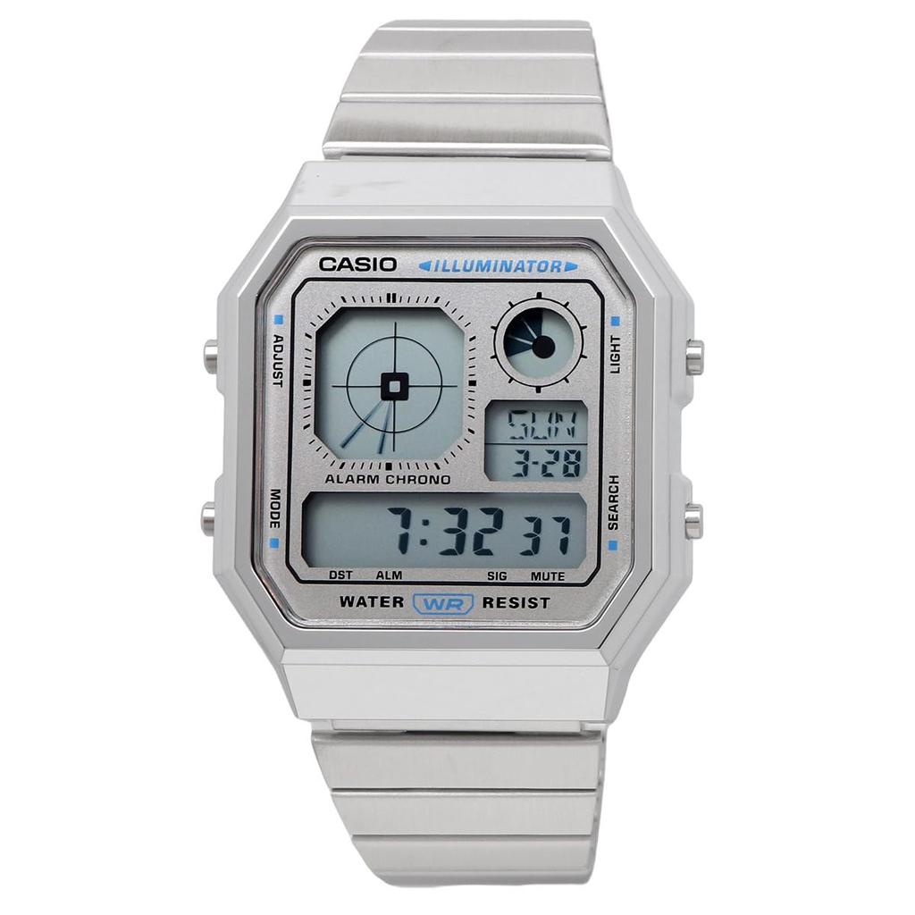 Casio Стандартная серия Vintage Серебристый с металликом Модель для зарубежного рынка Аналогово-цифровые часы, A130WE-7A, Унисекс, Серый, [Б/у]