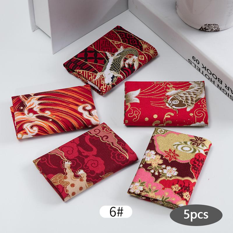 5 шт. Разноцветная хлопчатобумажная ткань для одежды для кукол ручной работы, мелкая цветочная ткань, набивная ткань, материал для пэчворка ручной работы, сделай сам