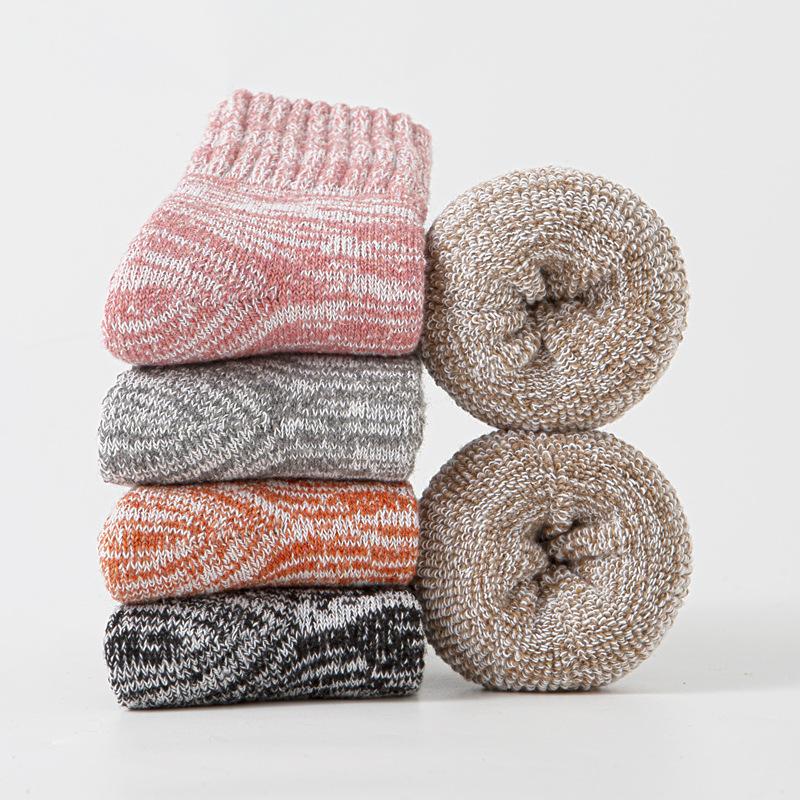 5/10 пар Удобные Повседневные и Универсальные Осенне-Зимние Женские Носки Разноцветные Ретро Цветовая Гамма Утепленные Теплые Флисовые Носки для Женщин