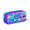 coral high Kids Lavender Water Green Graffiti Patterned Two Compartment Pencil Bag 22160