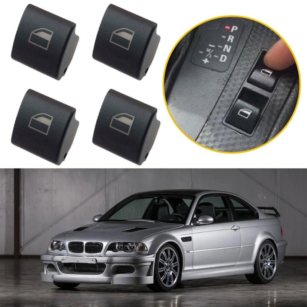 4Pcs New Window Switch Button Cap Replacement For BMW E46 323i 325i 330i M3 328i