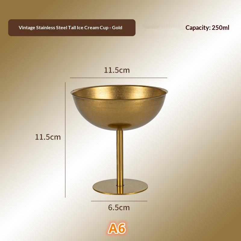 Multipurpose Stainless Steel Goblet for Serving Ice Cream and Fruit Desserts