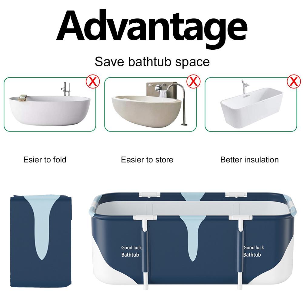 Портативная складная ванна для взрослых, бассейн, водонепроницаемая, утолщенная, спа, большое пластиковое ведро, изоляция, 120 минут, сохранение тепла, 135x60x50 см