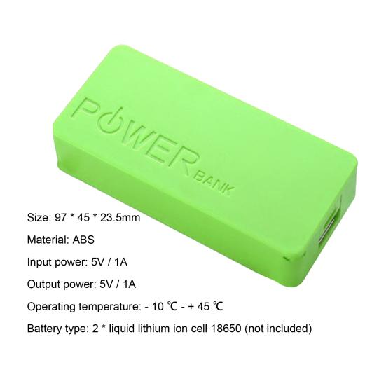 Mobile Power Shell Shockproof Fireproof Portable Practical 2 X 18650 Battery Bank DIY Box for Outdoor