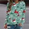 Vintage Deer Printed Pullovers Women Christmas Tops Casual Loose Thin Hoodie Ladies 3d Sweatshirt