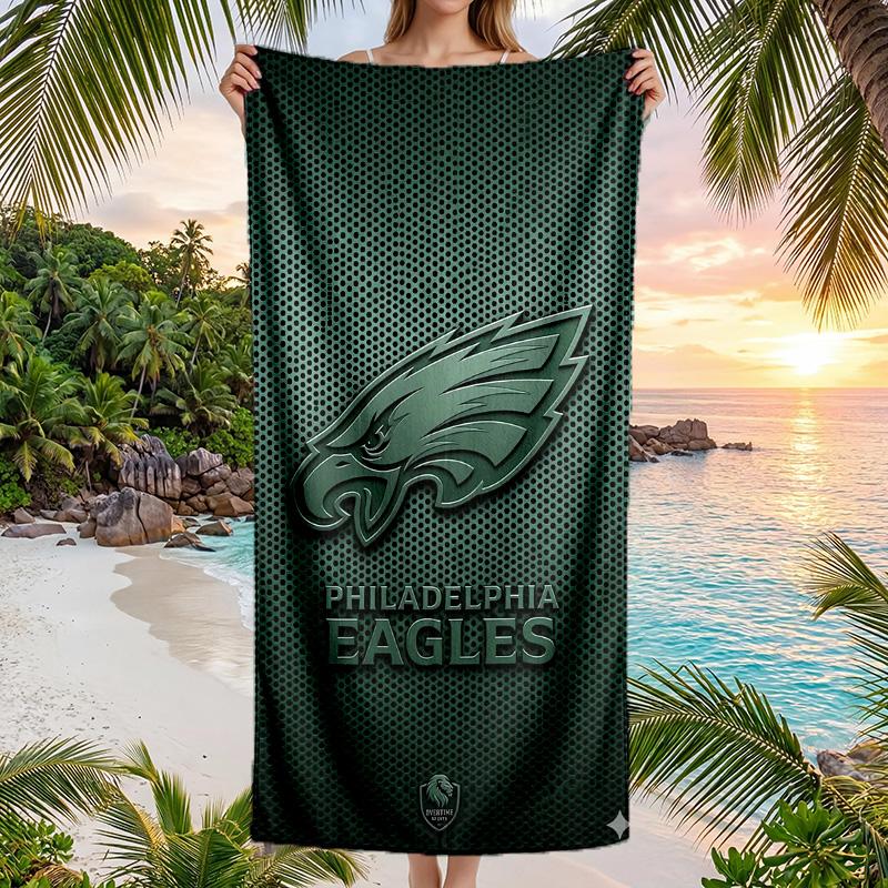 Philadelphia Eagles Fashion Beach Towel Portable Soft Quick Dry Towel For Swimming Camping Holiday Use