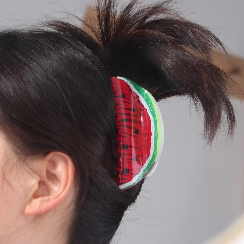 Pitaya Ponytail Holder Srawberry Women Shark Clip Fruits Hair Claw Korean Hair Clips Watermelon
