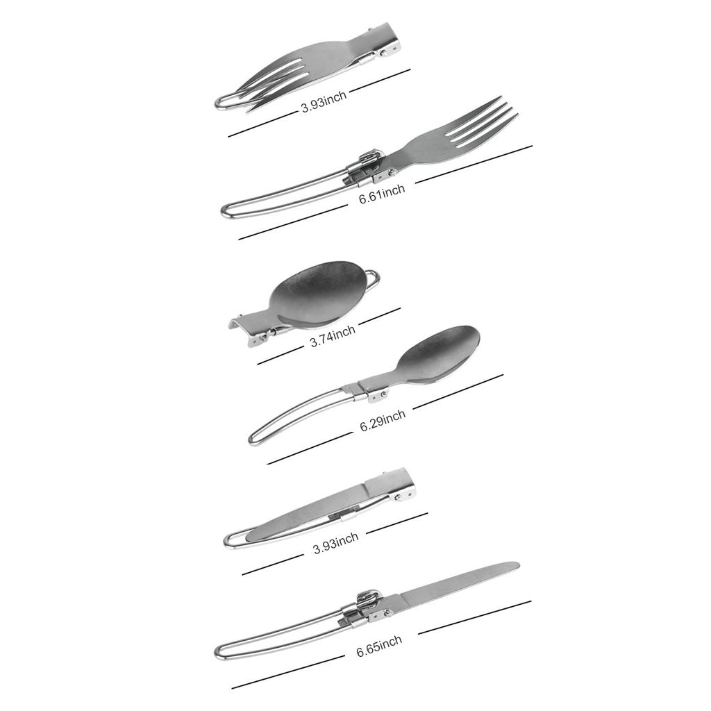 3 шт. складной нож, вилка, ложка, складной набор столовых приборов из нержавеющей стали, набор столовых приборов для кемпинга