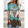 Western Aztec Ethnic Style 3D Print T-shirt Women Streetwear Short Sleeve T Shirts Y2K Tops Woman Tunic Tee Oversized Clothing
