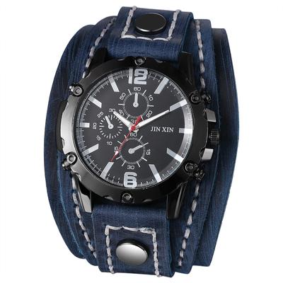 Часы Рок-панк браслет кожаный аналоговый водонепроницаемый ремень из натуральной кожи широкий стильный кварцевые часы модный аксессуар день рождения годовщина Рождество