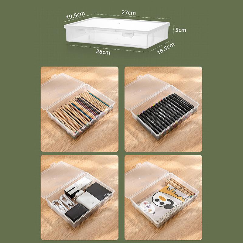 Товары для дома и офиса Коробка для хранения документов Многофункциональная настольная коробка большой емкости для бумаги формата А4 Прозрачная пластиковая коробка-органайзер