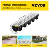 Trench Drain System, Channel Drain with Metal Grate, 150x130 mm HDPE Drainage Trench, Black Plastic Garage Floor Drain, 3x39 Trench Drain Grate, with