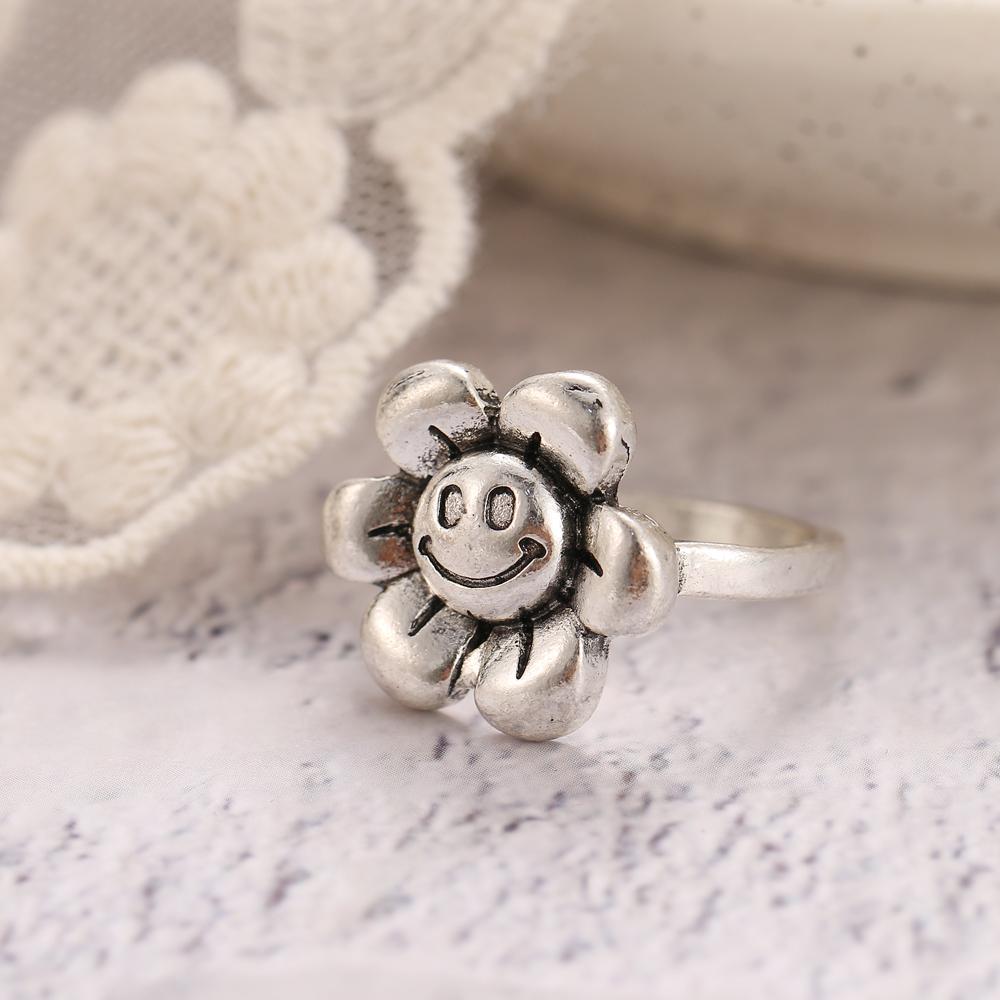 Кольцо для женщин и девочек Любовь Бабочка Череп Модные мужские украшения Винтаж Древнее серебро Цвет Панк Хип-Хоп Регулируемый Бохо