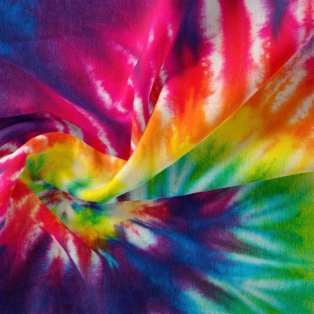 2/3Pcs Boho Bedding Yellow Blue Spiral Tie Dye Bedding Bohemian Gypsy Hippie Duvet Cover Set For Bedroom, Guest Room