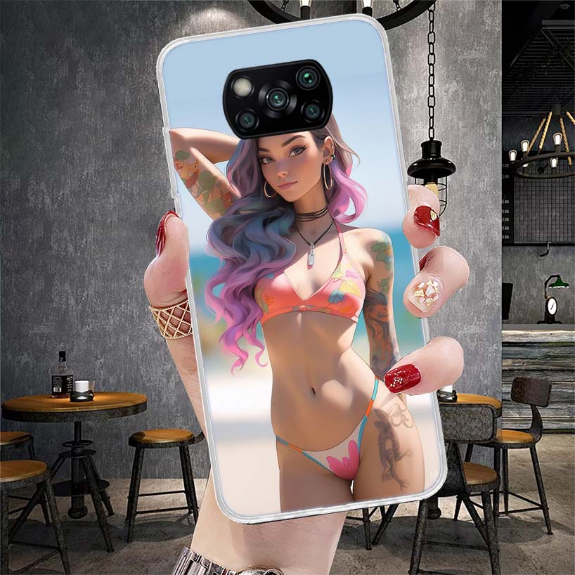 Surfboard Surfing Surf Girl Summer Soft Phone Case For Xiaomi Redmi 15C 15 13C 13 Poco X5 X6 X7 F7 Ultra M7 12C 12 10 10C 9C 9A
