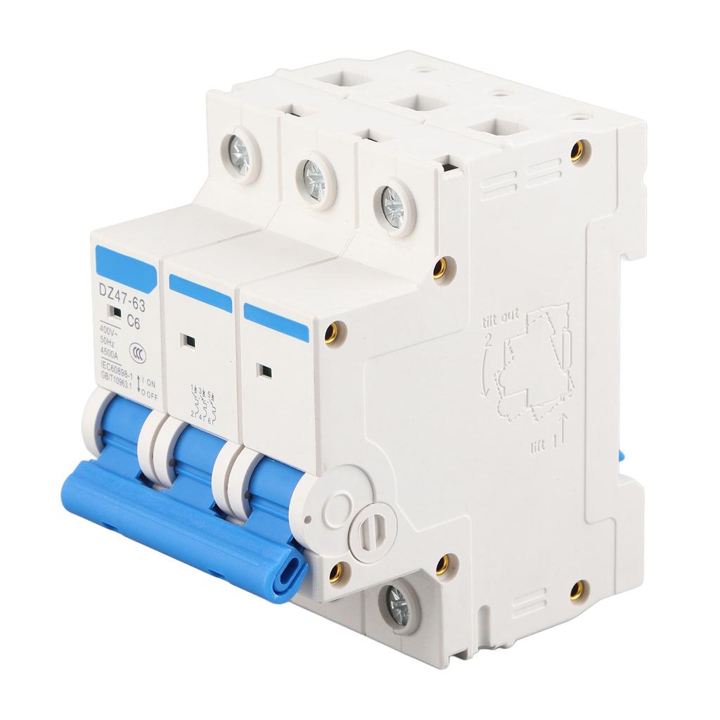 AC 400V 6101620A 3-полюсный миниатюрный автоматический выключатель MCB Защитный выключатель DZ4763?(6A)