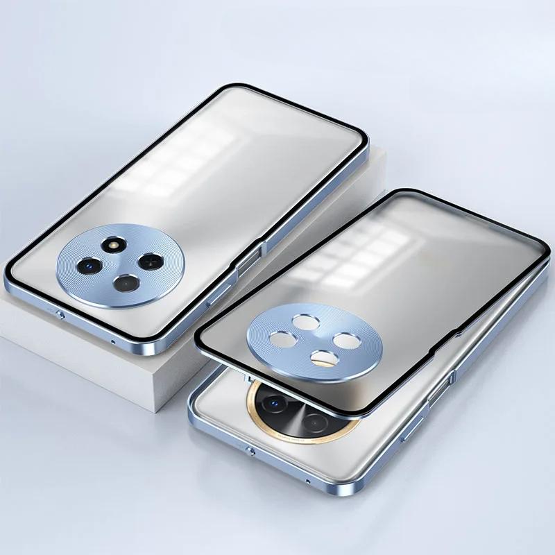 Для OPPO A5 Pro ультратонкий алюминиевый сплав металлический каркас бампер + закаленное стекло задняя крышка телефона для OPPO A5pro противоударный чехол