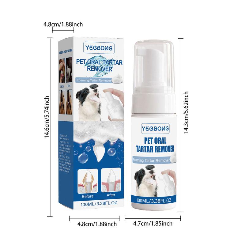 Pet Oral Cleaning Foam Natural Plants Ingredients Pet Teeth Whitening Mousse Safe Effective Pet Tartar Remover for Pet Oral Care