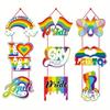 2 Set Celebrate Pride with Colorful Must-Have Party Accessory Rainbow Paper Door Hanging Decorations