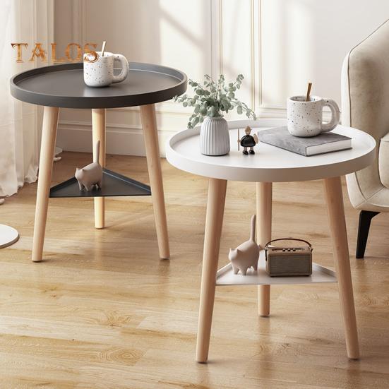 Круглый приставной столик с 3 ножками, прочный, съемный, мини-стол для спальни, кухни, гостиной, небольшого пространства, дивана, прикроватной тумбочки, журнального столика