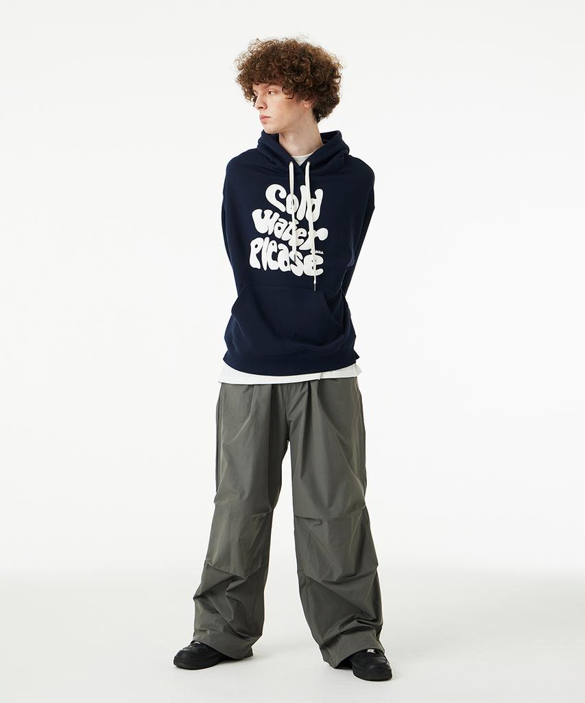 URBANAGE Waterproof Single-Pleat Parachute Wide Pants_Gray